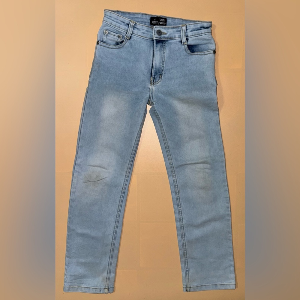 Public Record Straight Fit Big Boy’s Jeans; Light Blue; Size 10-12M